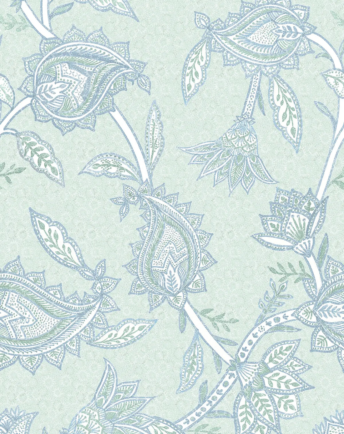 Paiselle Blue-Green Wallpaper