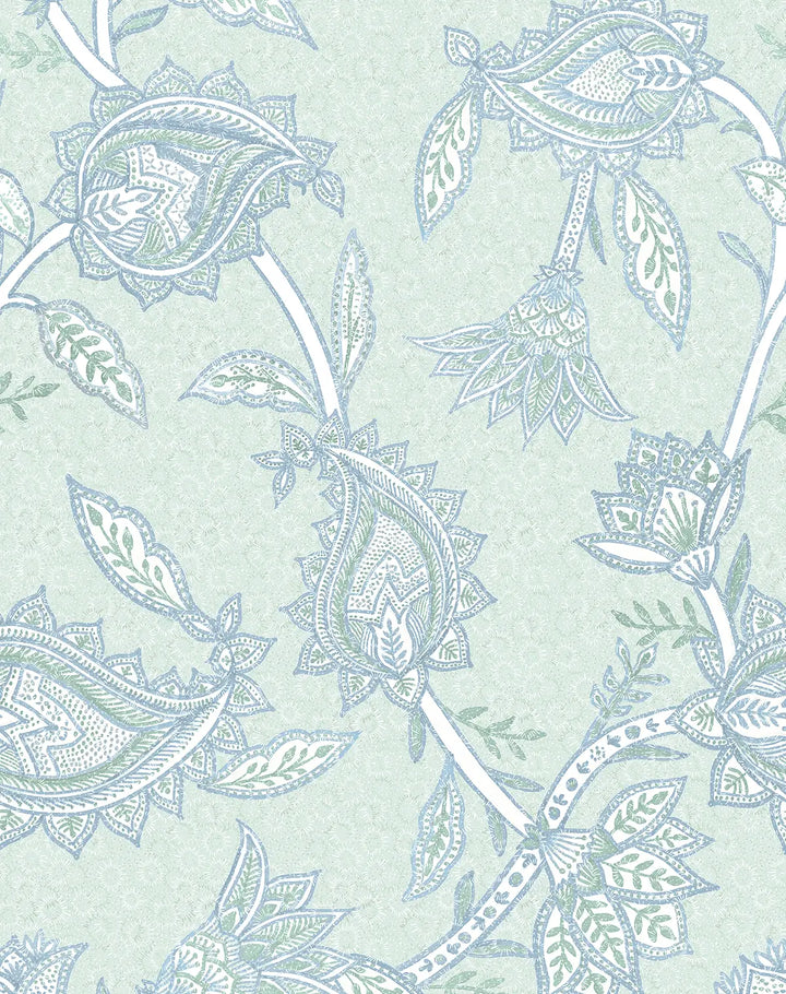 Paiselle Blue-Green Wallpaper