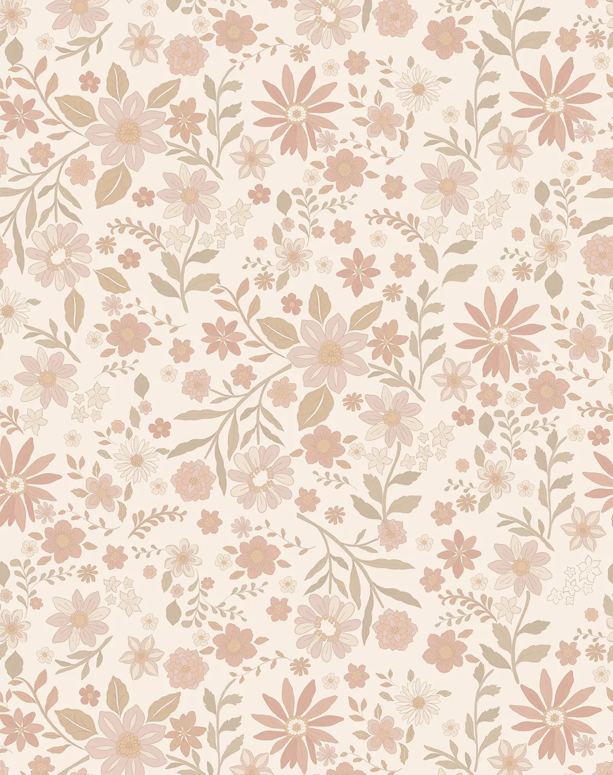Daisy Beige Wallpaper