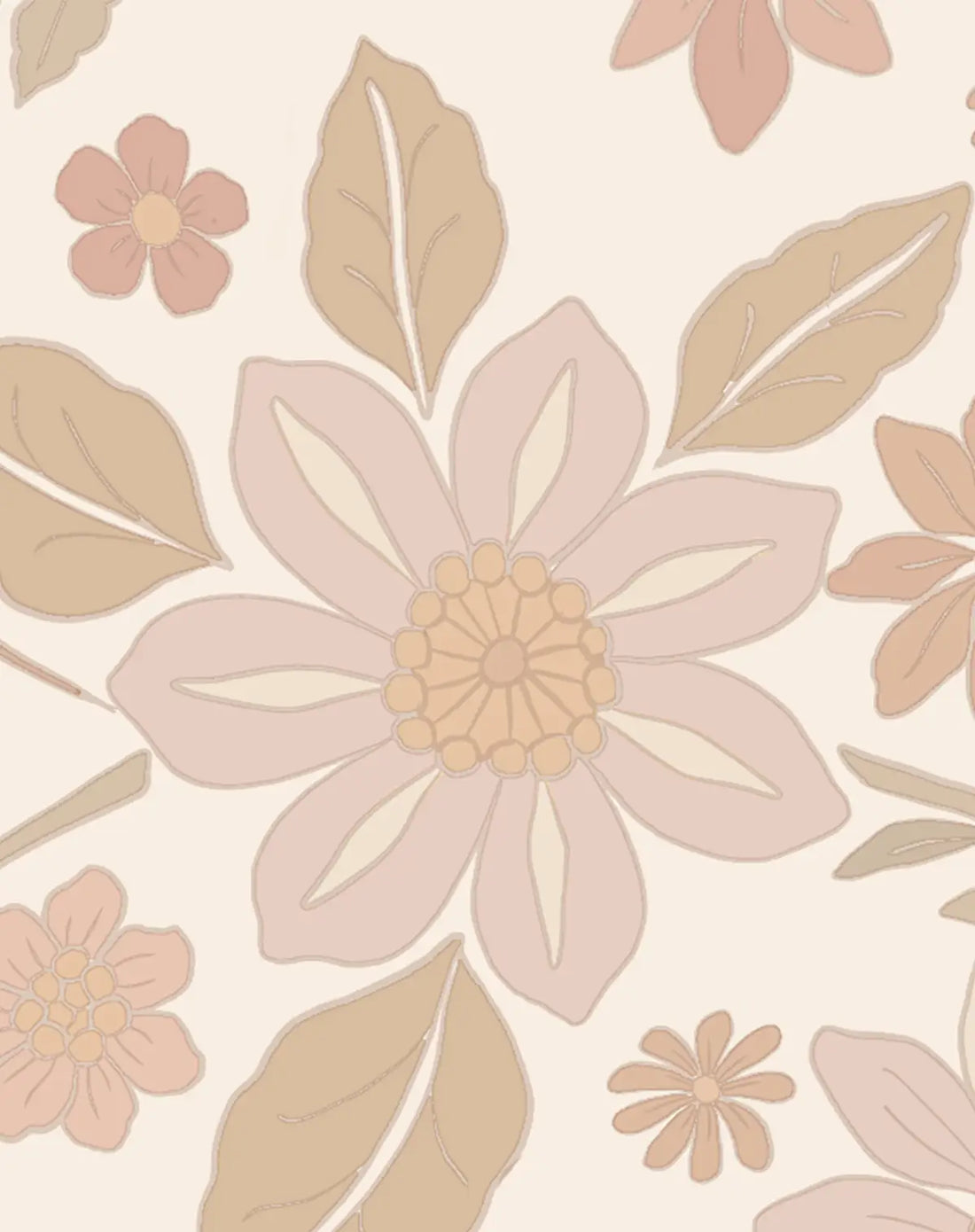 Daisy Beige Wallpaper