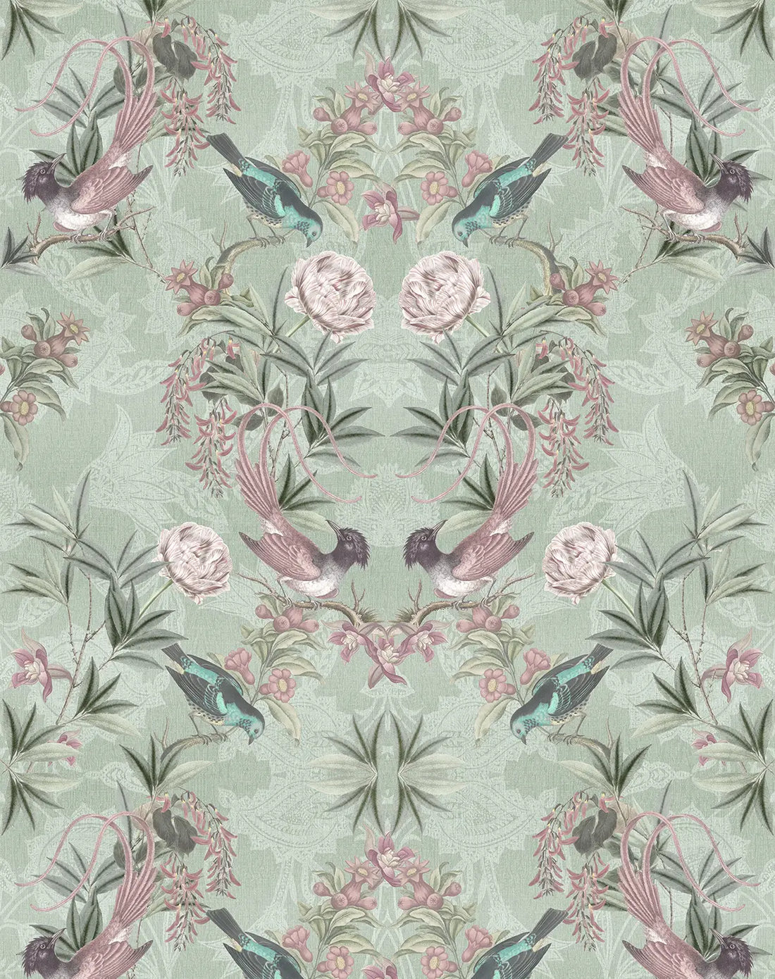 Garden Serenade Mint Wallpaper
