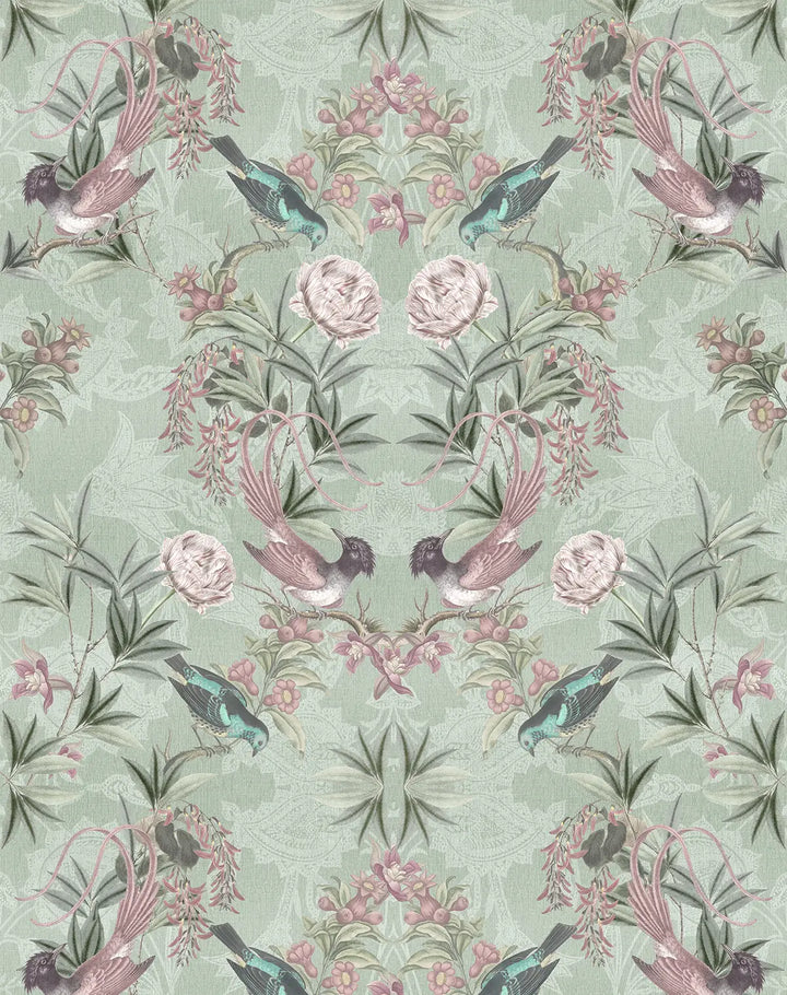 Garden Serenade Mint Wallpaper