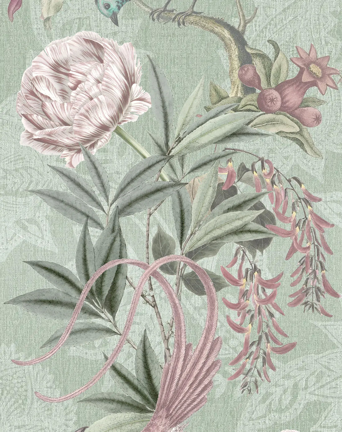 Garden Serenade Mint Wallpaper