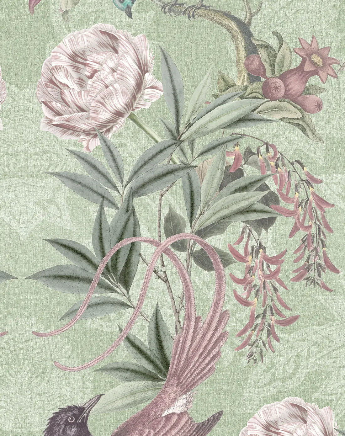 Garden Serenade Sage Wallpaper