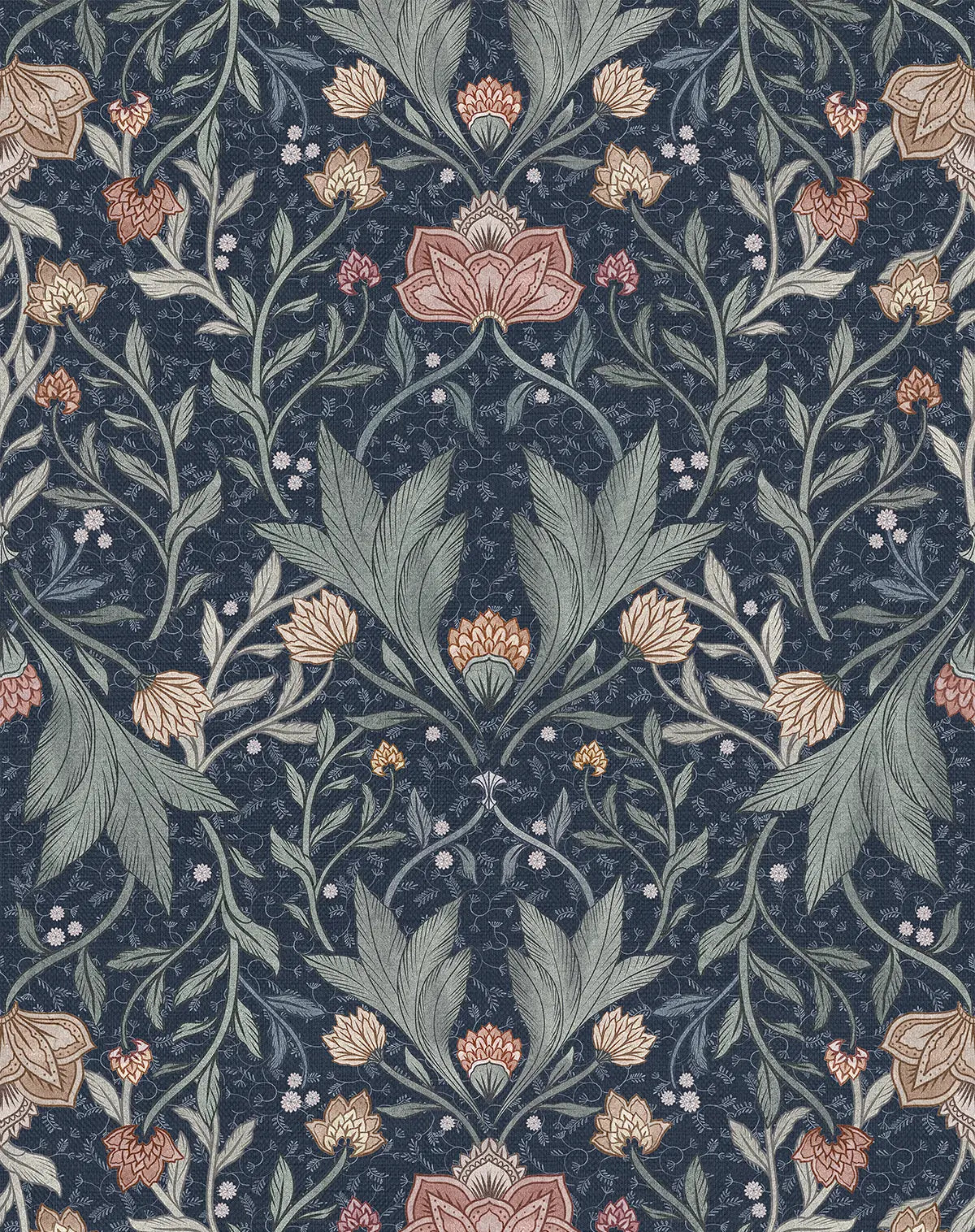 Lotus Noctura Navy Wallpaper