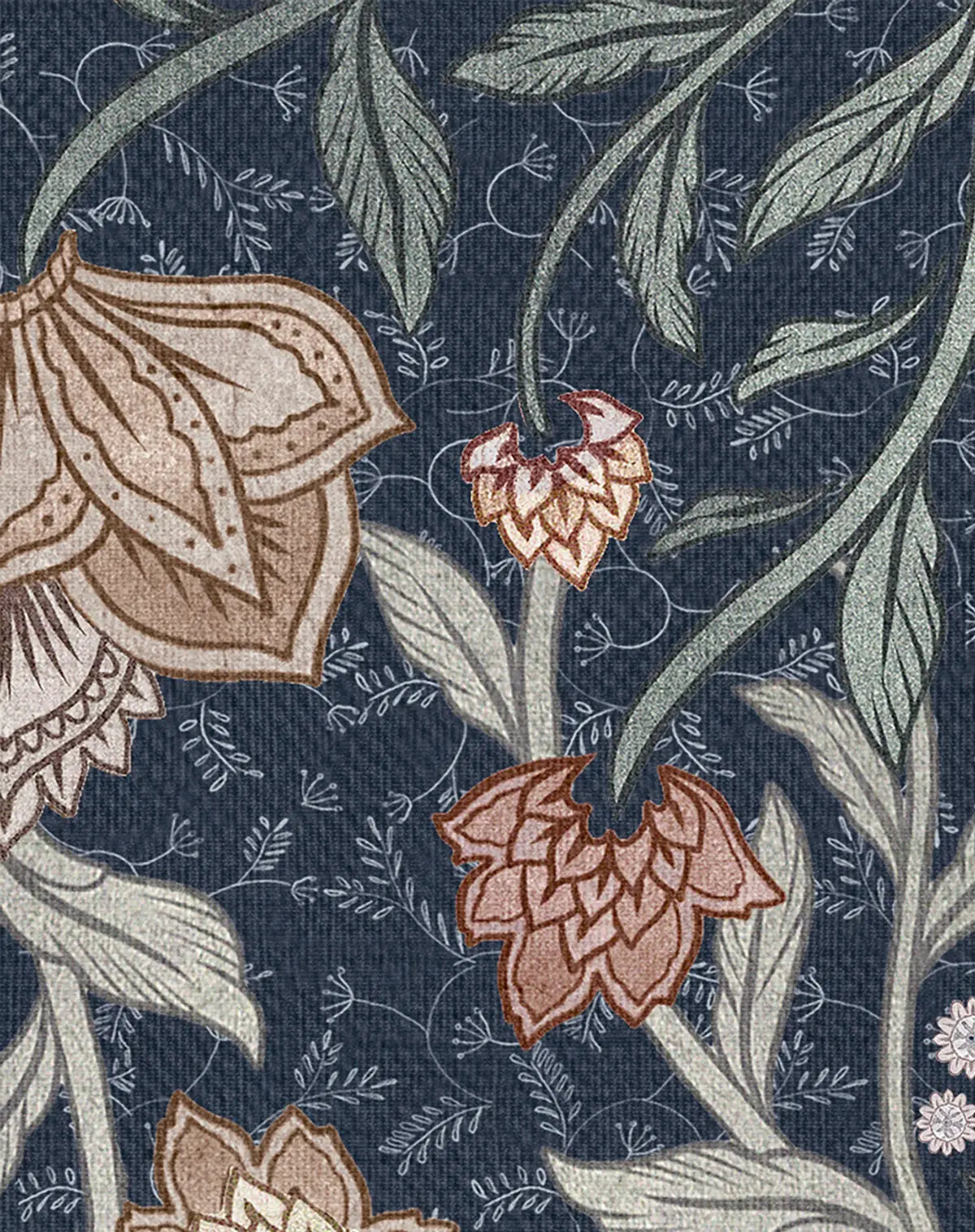 Lotus Noctura Navy Wallpaper