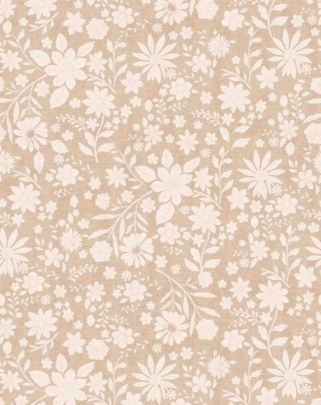 Daisy Taupe Wallpaper