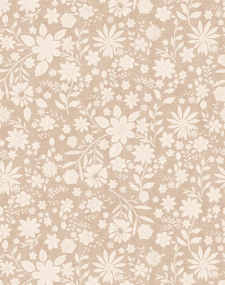 Daisy Taupe Wallpaper