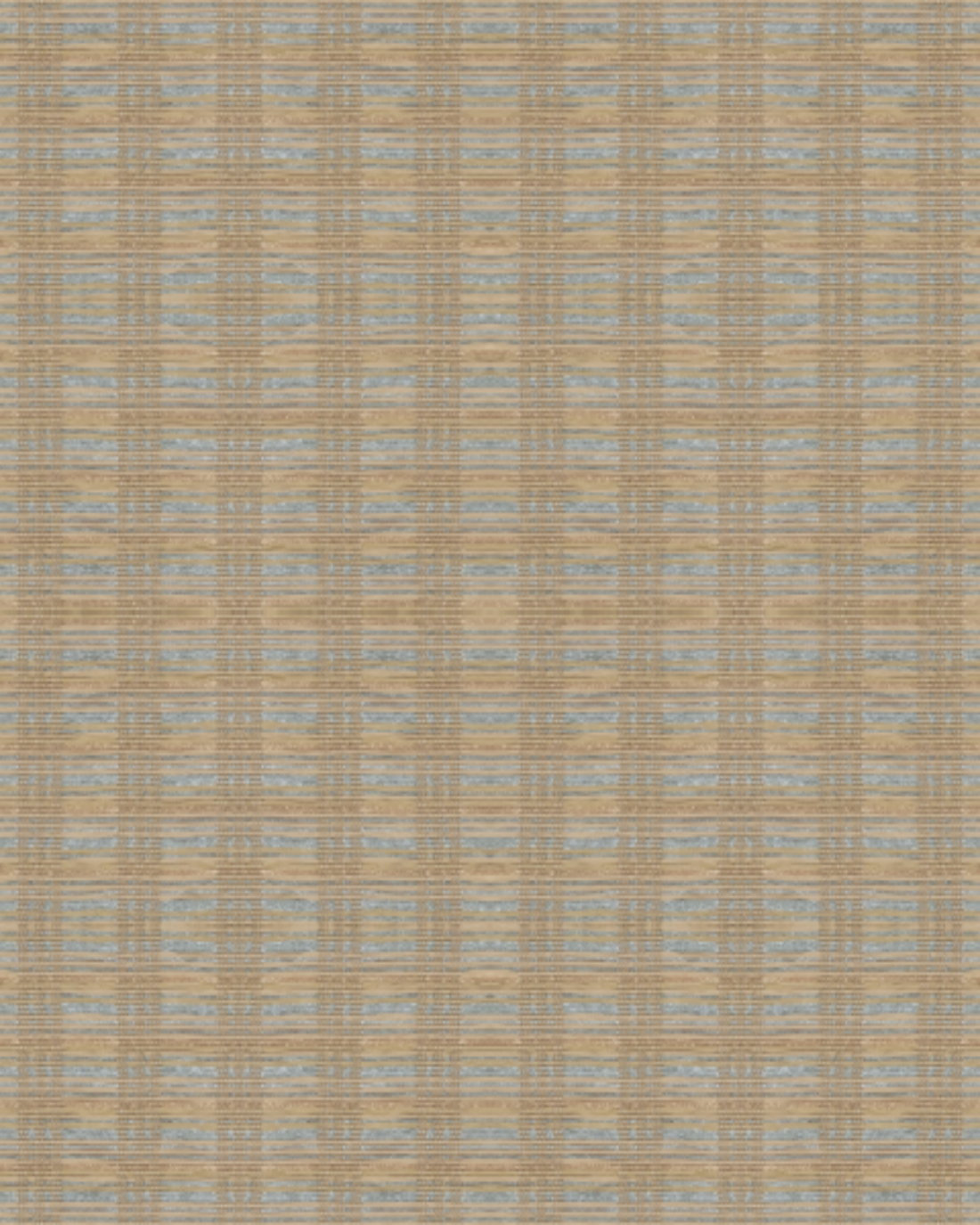 Plaid Weave Beige Blue Wallpaper
