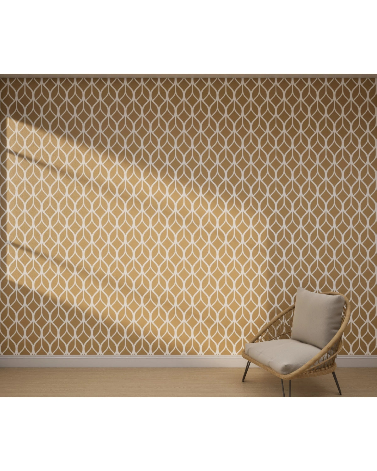 Mid-century Modern Leaves Wallpaper