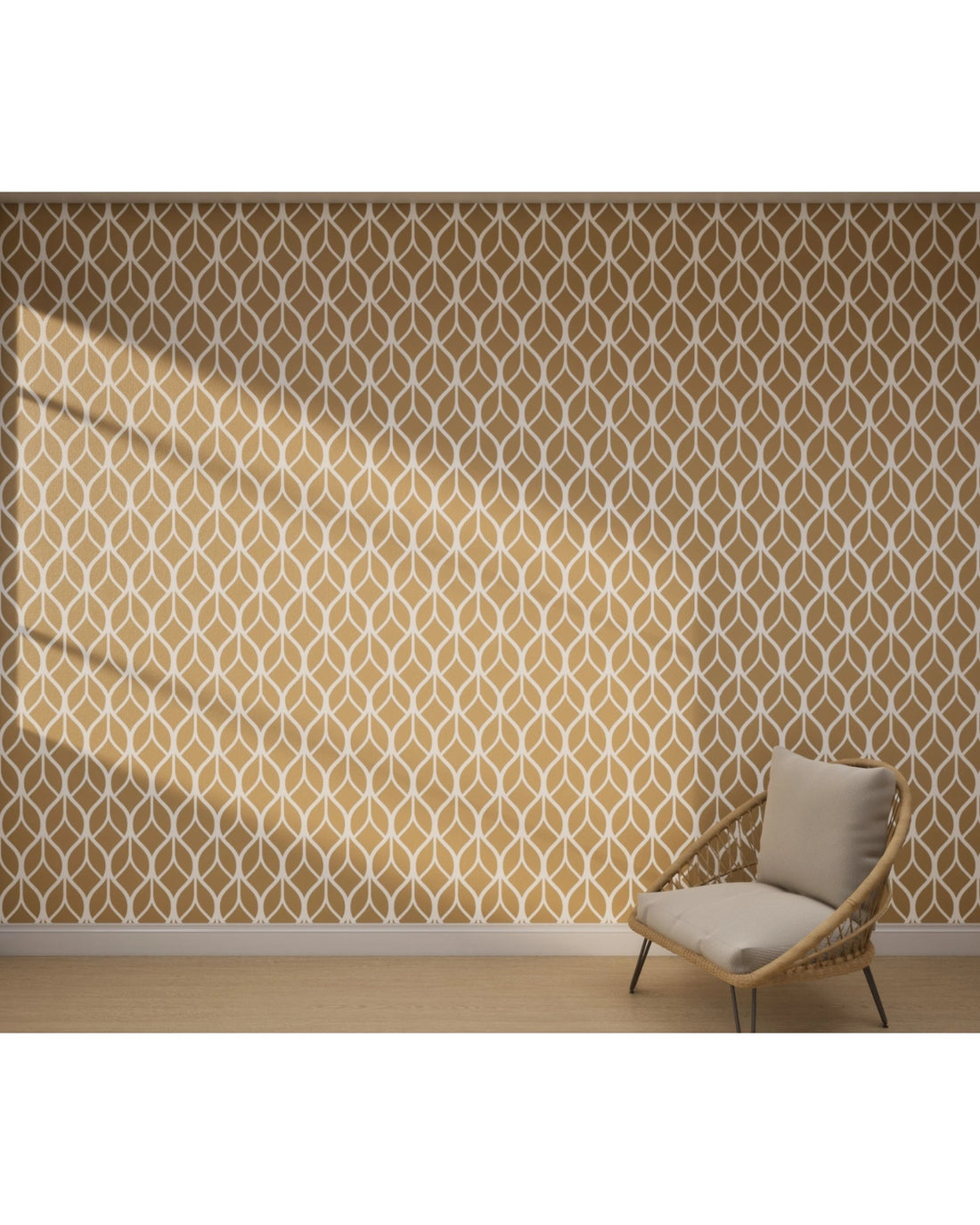 Mid-century Modern Leaves Wallpaper