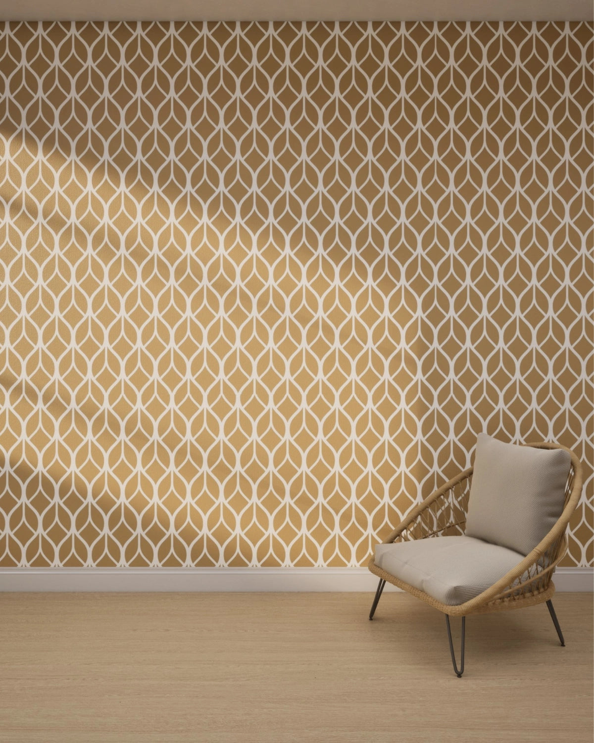 Mid-century Modern Leaves Wallpaper