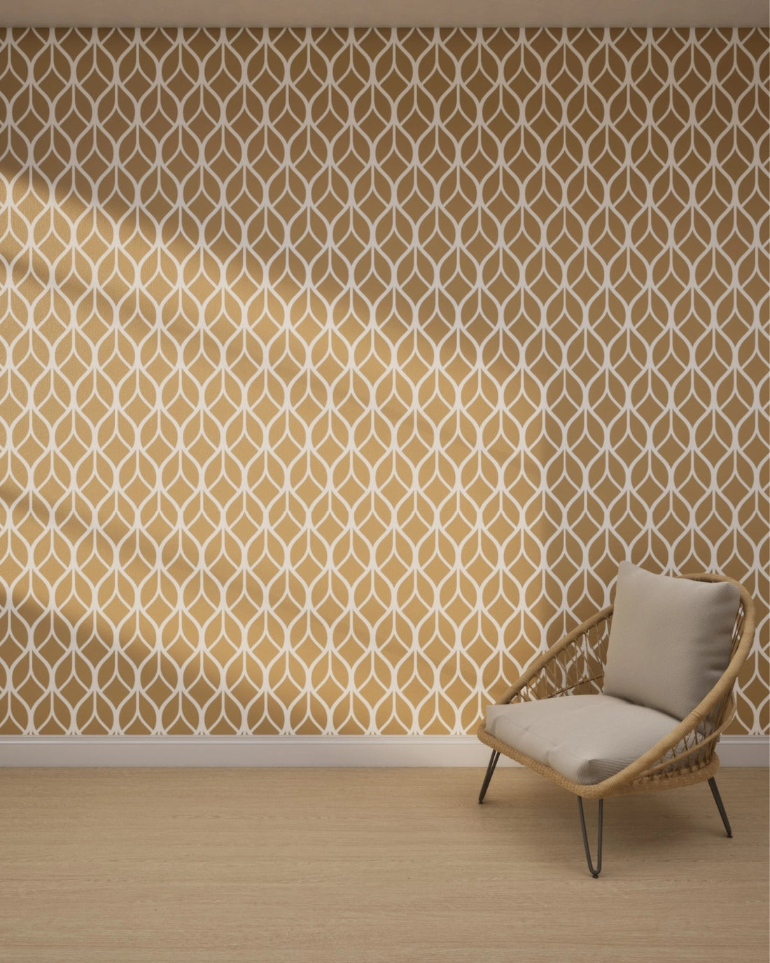 Mid-century Modern Leaves Wallpaper