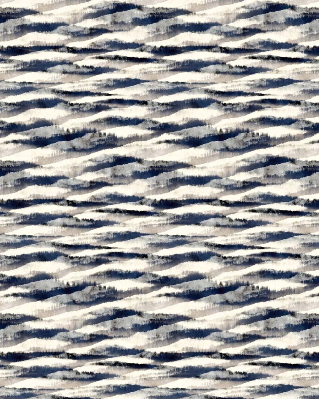 Indigo Cascade Ikat Wallpaper