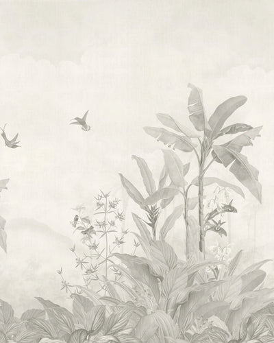 Vintage Jungle Panorama Wallpaper – Mist Grey