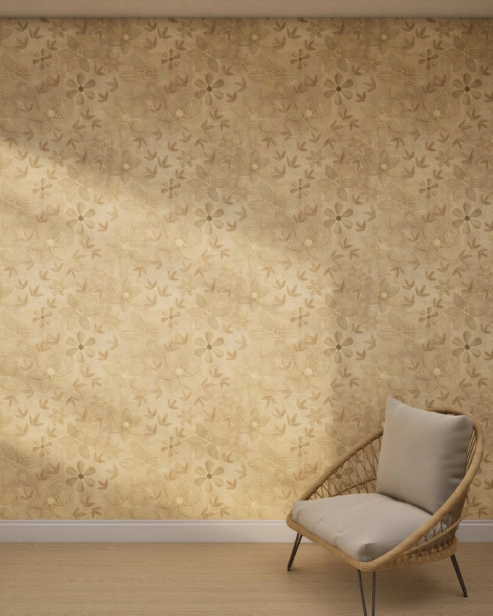 Vintage Floral Petal Harmony Wallpaper