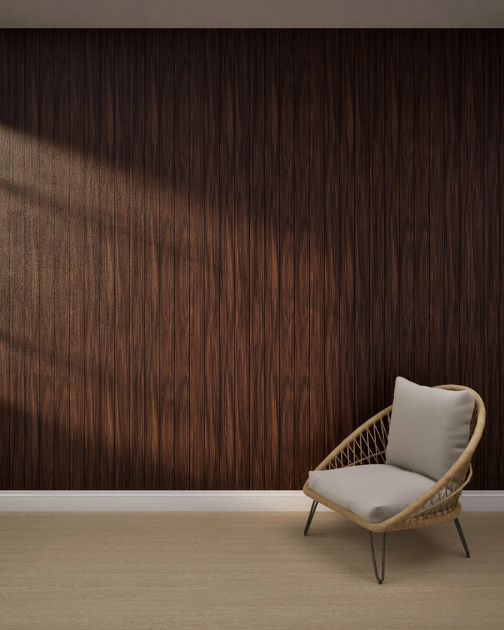 Dark Walnut Slats Wallpaper