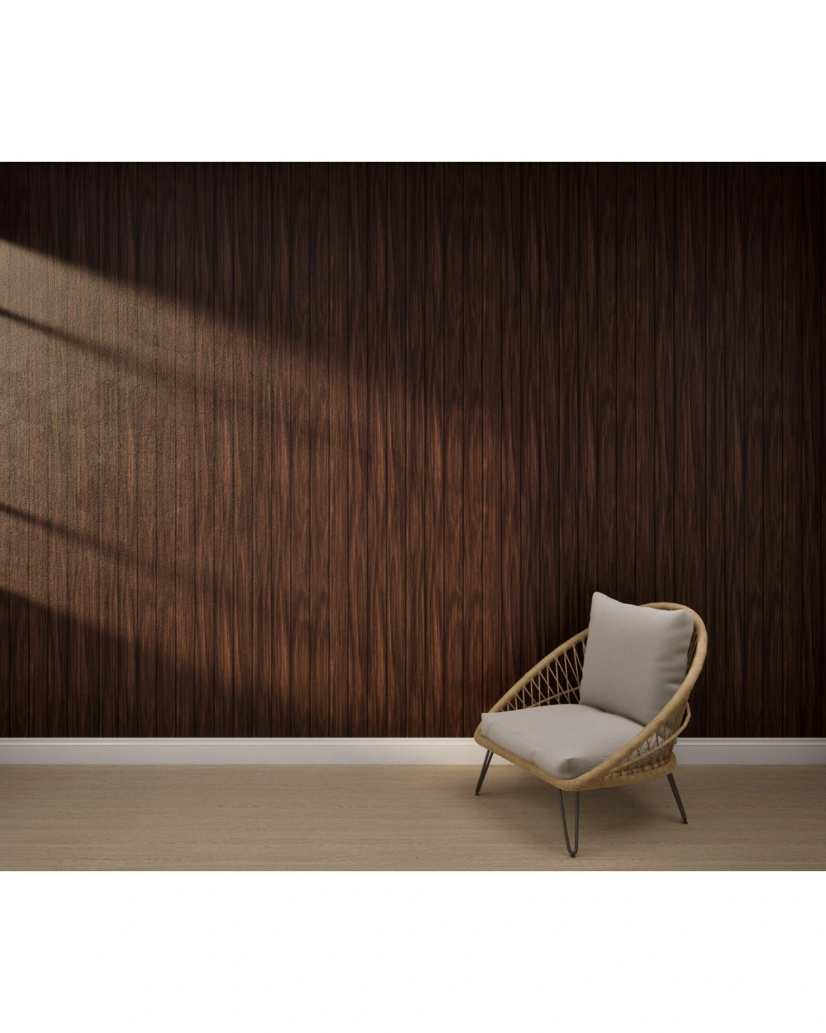 Dark Walnut Slats Wallpaper