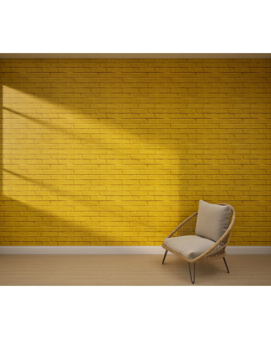 Golden Yellow Brick Mosaic Wallpaper