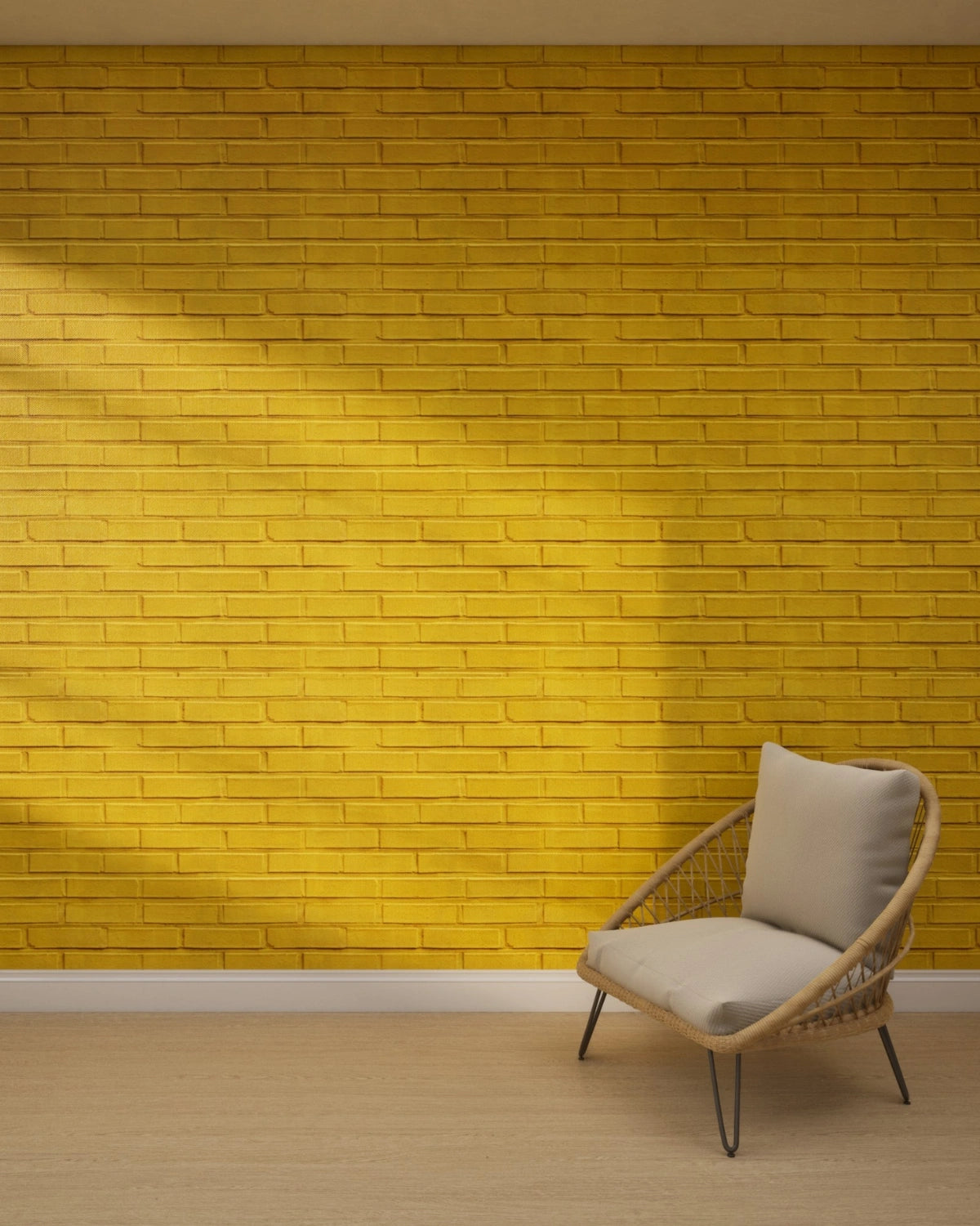 Golden Yellow Brick Mosaic Wallpaper
