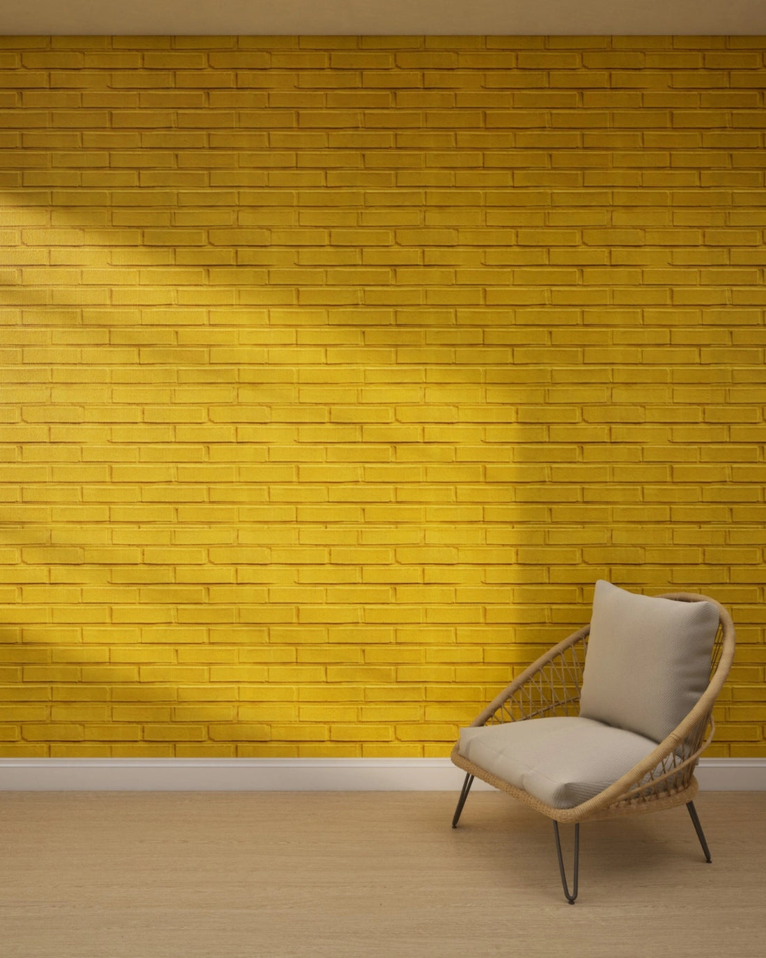Golden Yellow Brick Mosaic Wallpaper