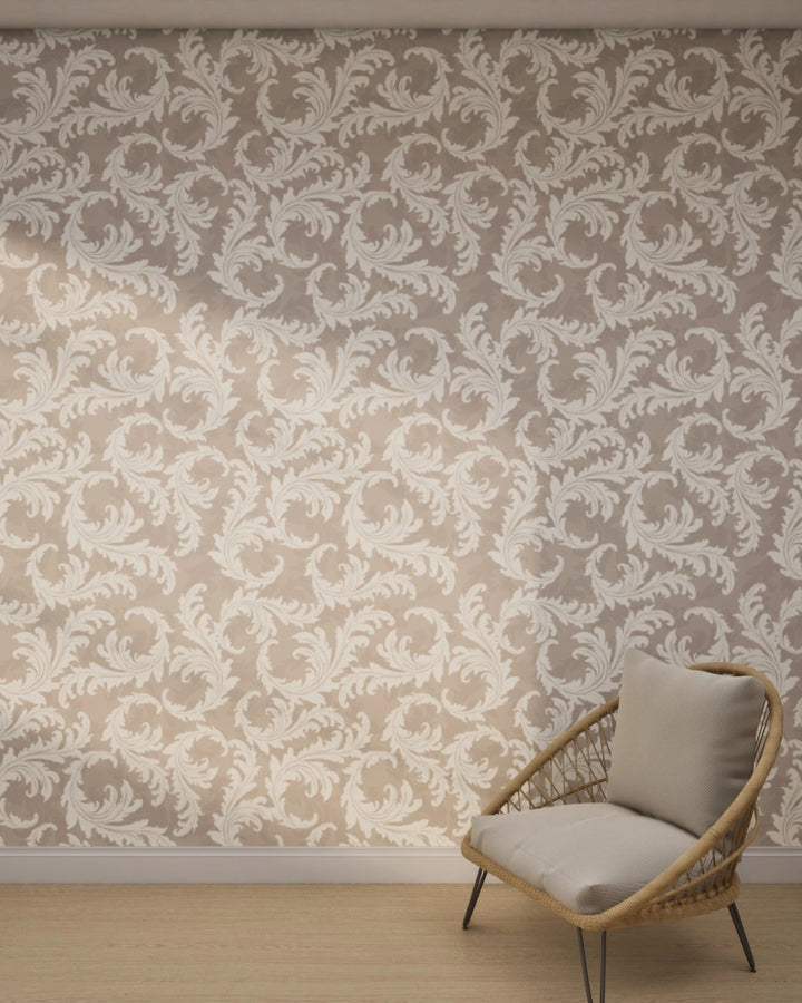 Regal Baroque Scroll Wallpaper