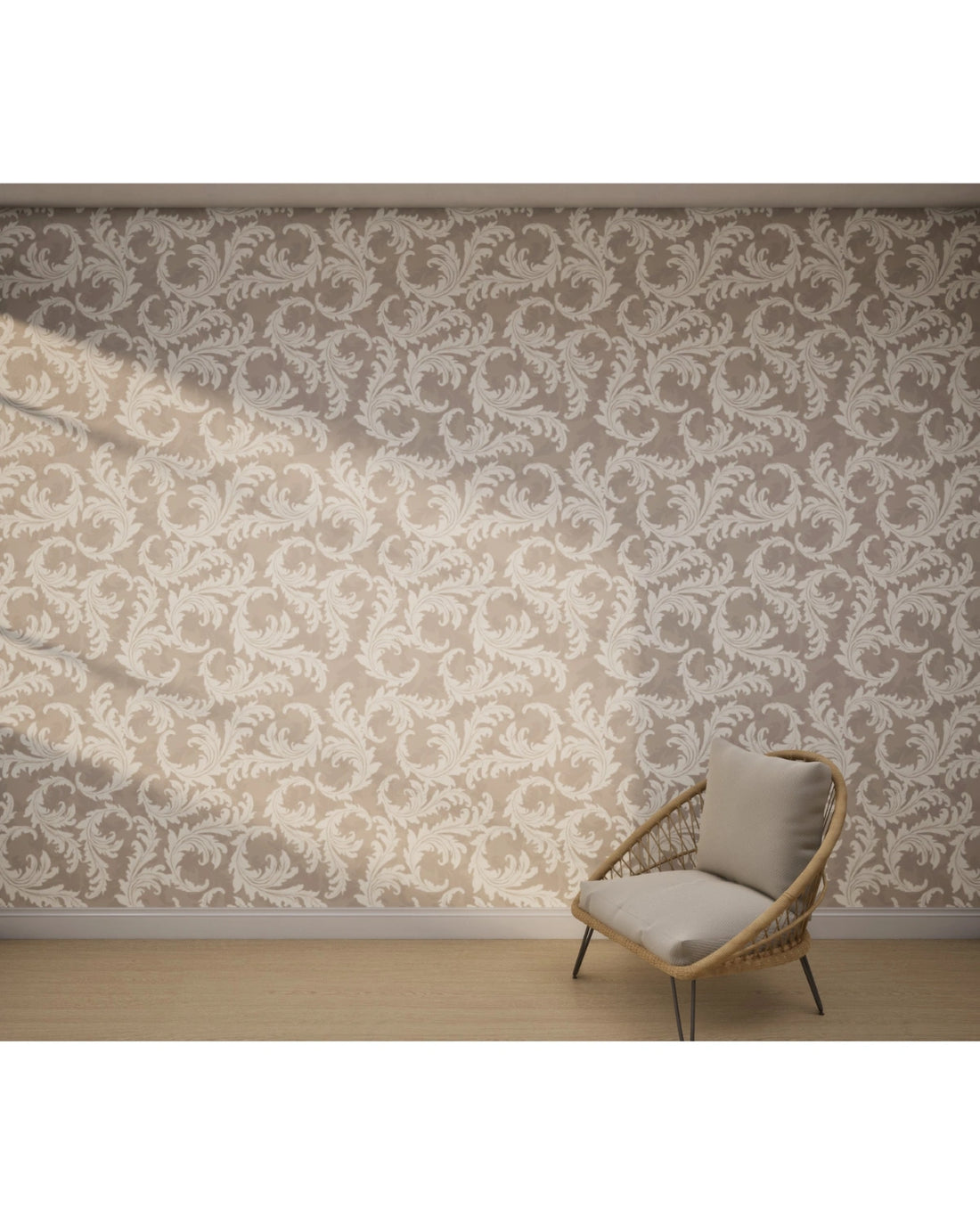 Regal Baroque Scroll Wallpaper