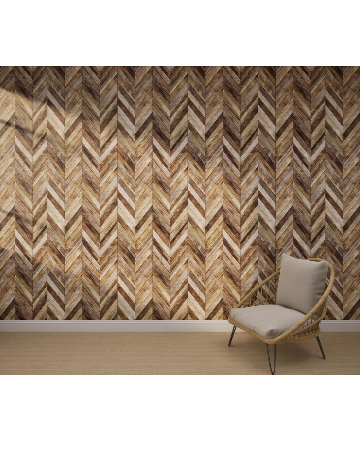 Chevron Rustic Wood Wallpaper