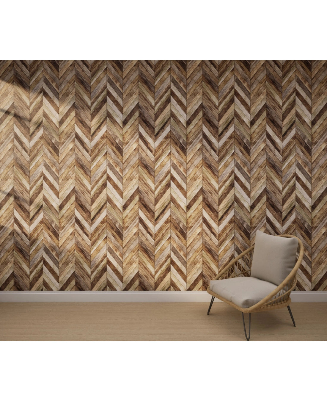 Chevron Rustic Wood Wallpaper