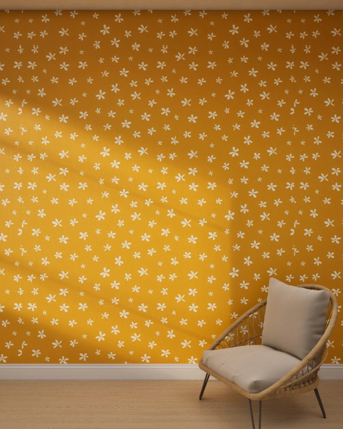 Minimal Daisy Sprinkle Wallpaper