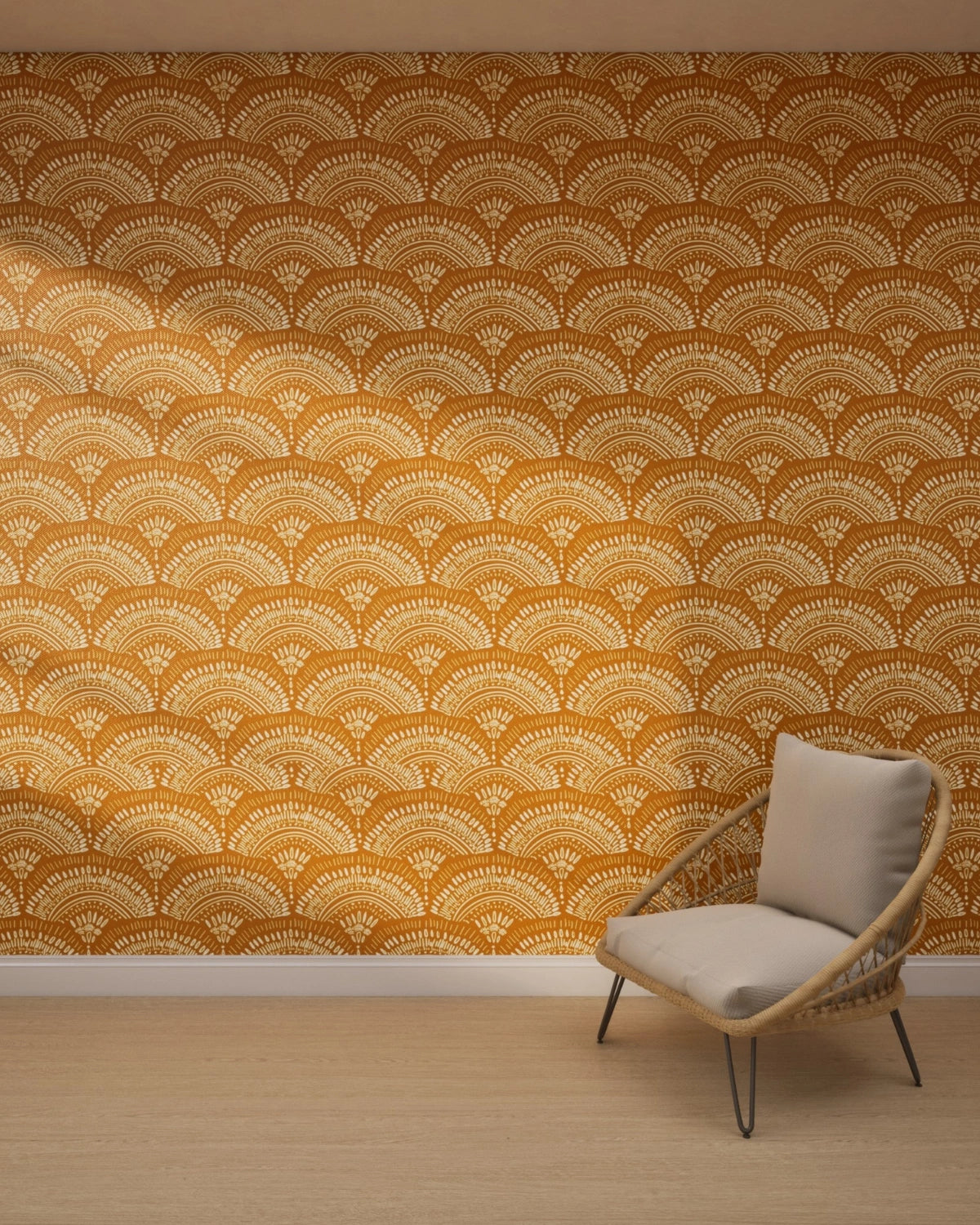 Ethnic Fan Motif Wallpaper