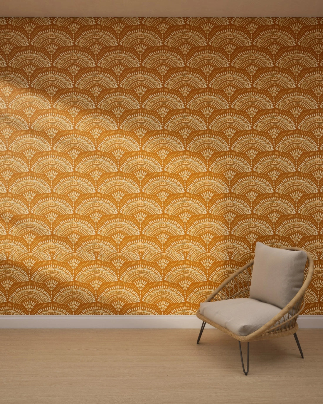 Ethnic Fan Motif Wallpaper