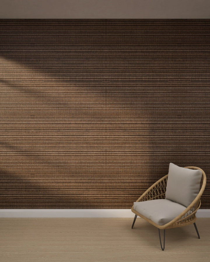 Walnut Mocha Stripe Wallpaper