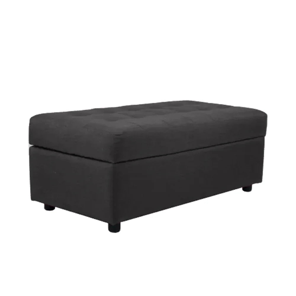Modern Tufted Storage Ottoman Bench Grey