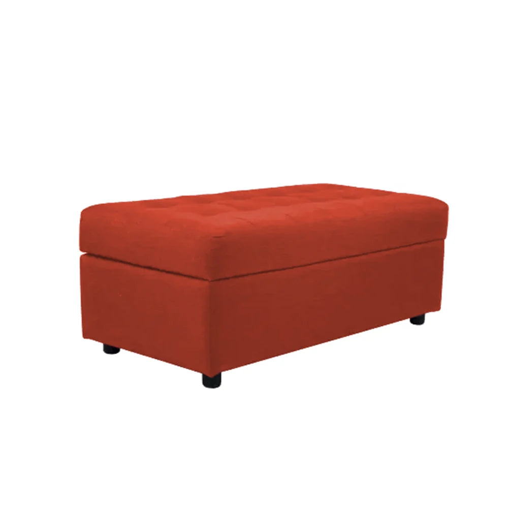 Modern Tufted Storage Ottoman Bench Red