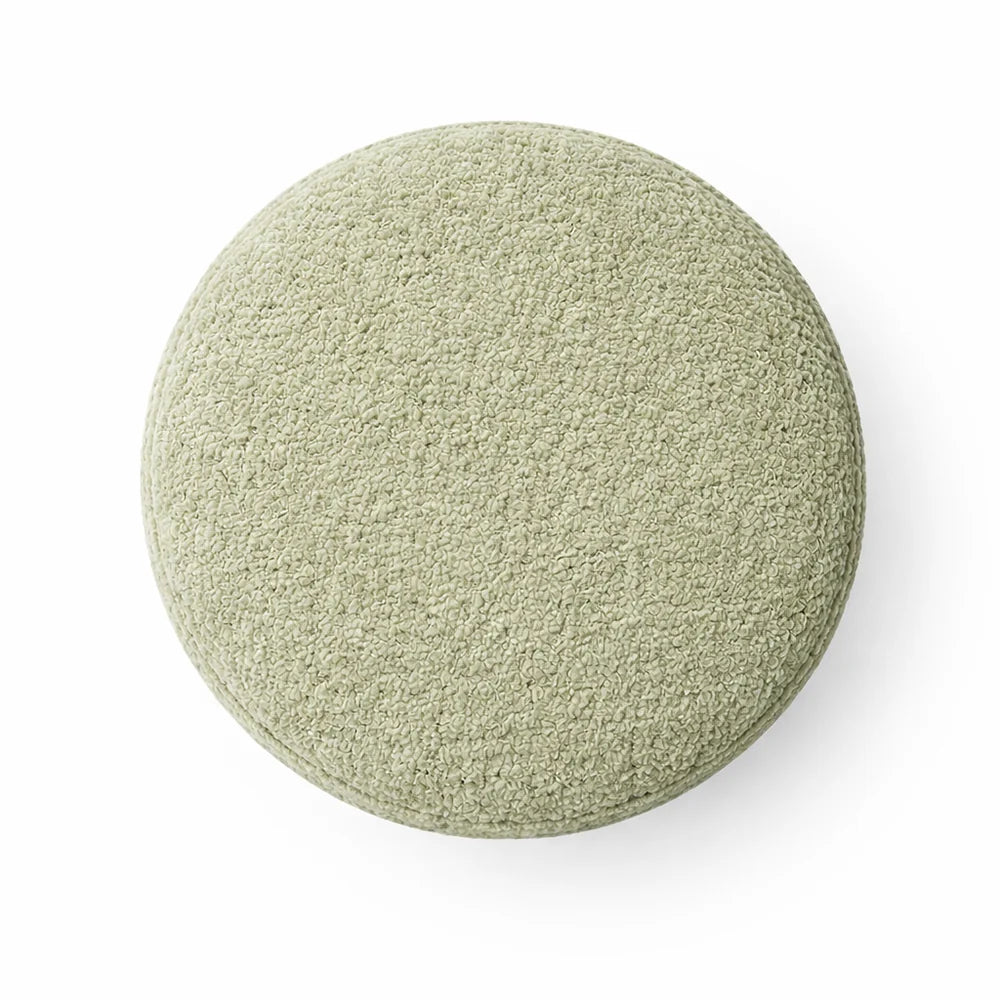 Premium Bouclé Sage Ottoman - Black Legs