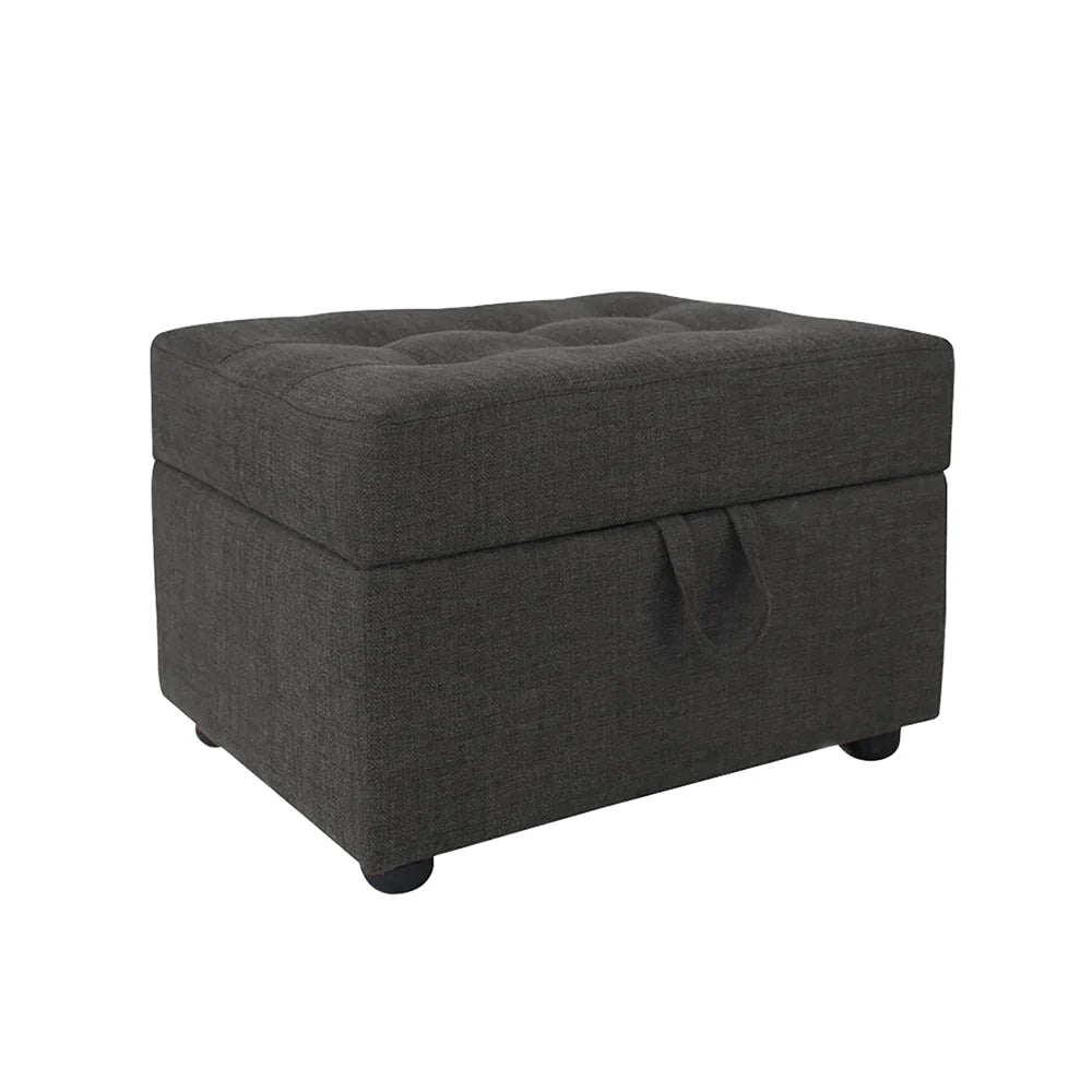 Tufted Storage Ottoman Bench Grey