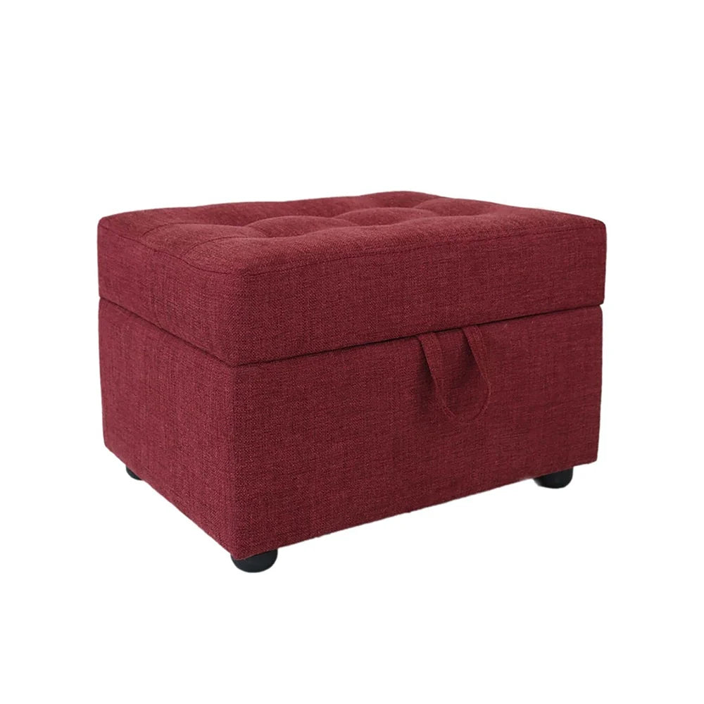 Tufted Storage Ottoman Bench Maroon