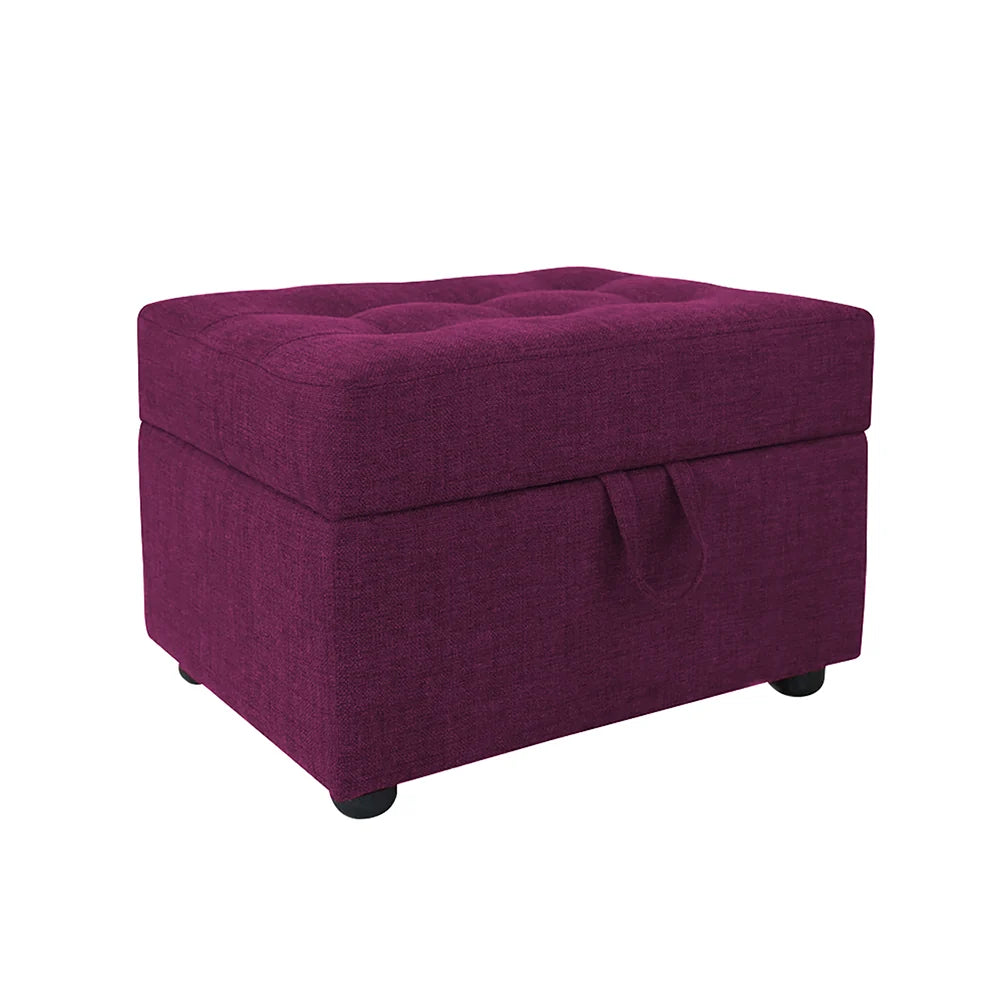 Tufted Storage Ottoman Bench Purple